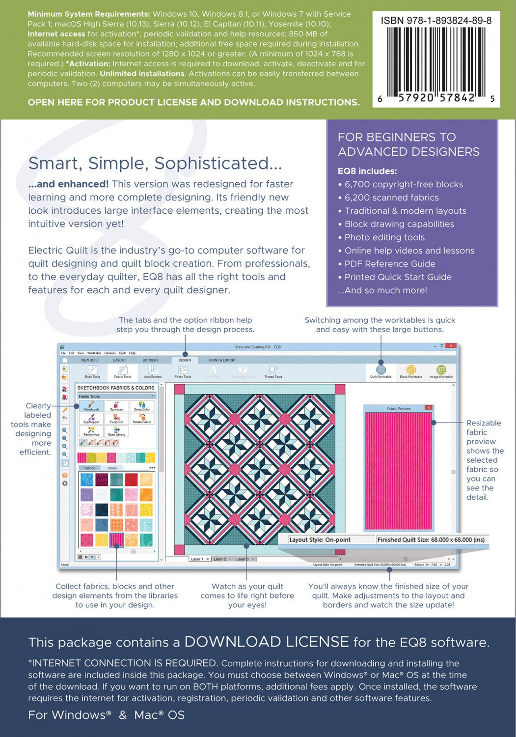 Software Electric Quilt 8 Quilt Design EQ8