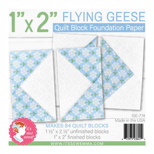 Flying Geese Quilt Block Foundation Paper 1" X 2"