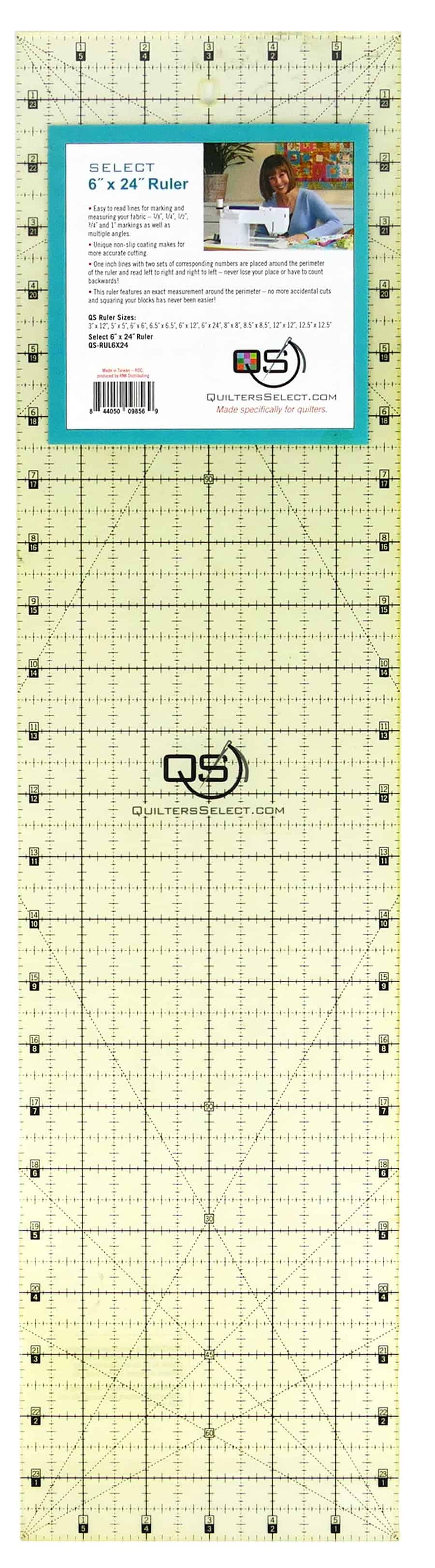 Quilters Select Non Slip Ruler 6 x 24In