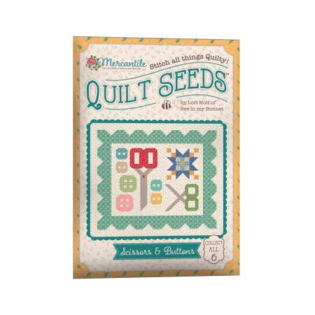 Lori Holt Mercantile Quilt Seeds Pattern Scissors & Buttons