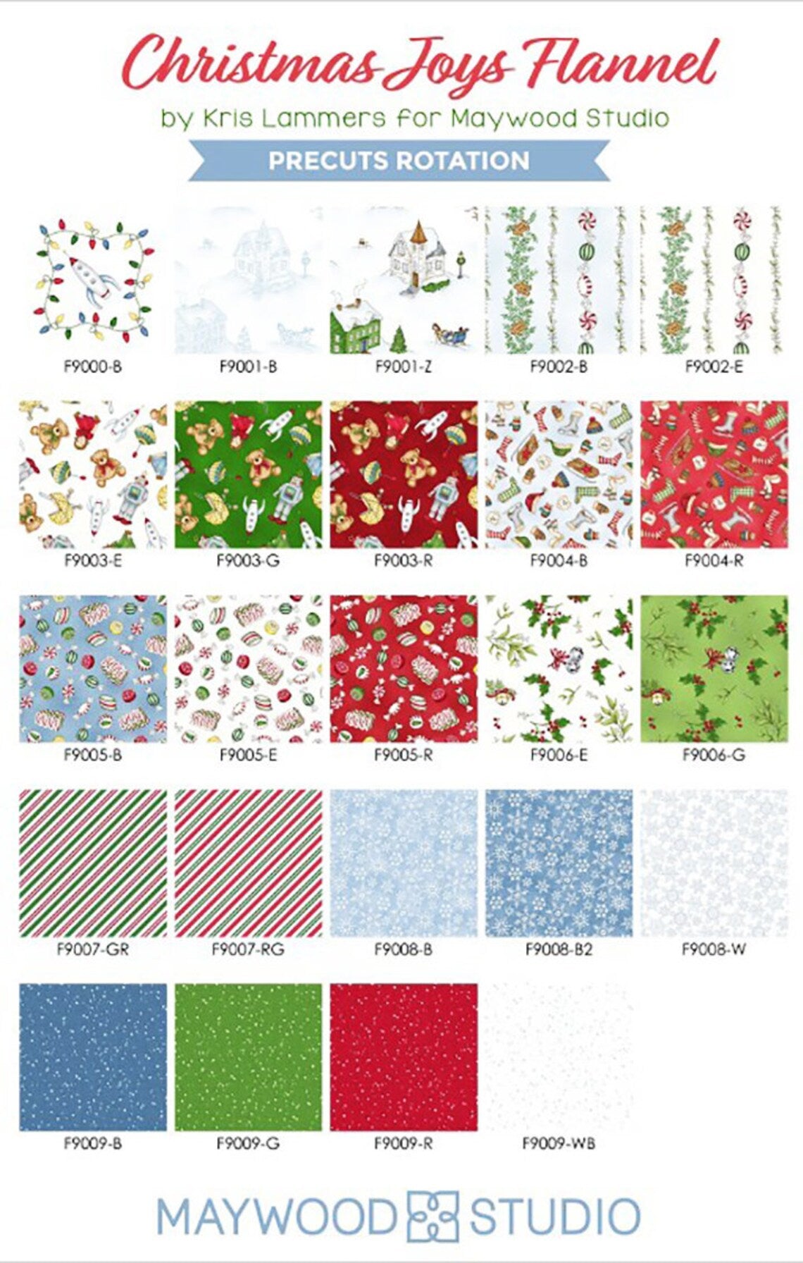 Maywood Studios Christmas Joys Flannel Fat Quarter Bundle - 23 Pieces